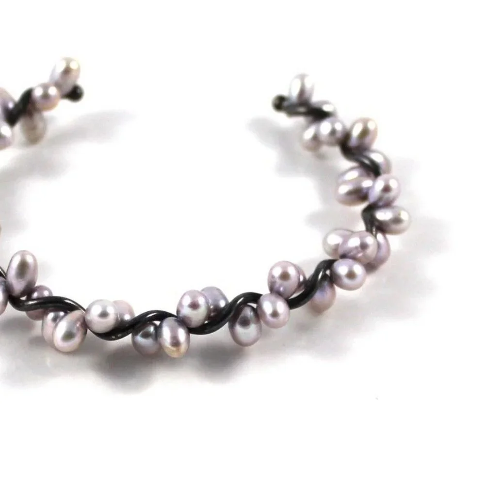 Elegant Freshwater Pearl Open Cuff Bracelet